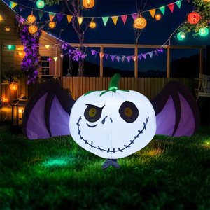 Inflables de Halloween de 5 pies, decoraciones al aire libre, decoración inflable de Halloween, murciélago de calabaza al aire libre - Product Image 3