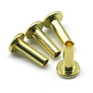 Rivet semi-tubulaire en laiton et cuivre, tête bombée, norme ISO, brillant, non revêtu, poli, faible MOQ 2000 pièces pour usage industriel - Product Image 1