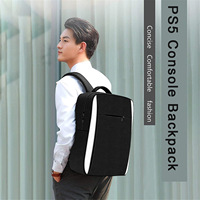 Sac à dos pour console PS5 Slim/Pro, grande capacité, sac de transport pour voyages, sac de rangement pour consoles/manettes/casques/disques de jeu