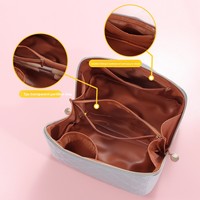 Grande trousse de maquillage matelassée, organiseur de cosmétiques portable, pochette imperméable avec poignée