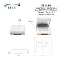 Palette de fards à paupières vide en ABS recyclable, 4 compartiments, miroir, logo personnalisé, couleur personnalisée, impression sérigraphique, étui compact pour maquillage