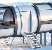 Maison Capsule Préfabriquée en Acier, Cabine Circulaire Moderne de Luxe, Hôtel Modulaire Respirant, Bâtiment d'Hébergement