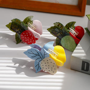 CANAYUAN di alta qualità 7.8cm cuciture multicolore acetato di fragola artigli per capelli carini pink per capelli di frutta - Product Image 6