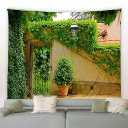 Tapisserie de fleurs clôture de <span class=keywords><strong>printemps</strong></span> <span class=keywords><strong>paysage</strong></span> fond tissu mural suspendu affiche de jardin pour l'extérieur maison salon décor esthétique - Product Image 5