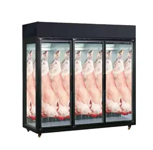 Meat Hanging Display Glass Door Refrigerator Chiller Fridge