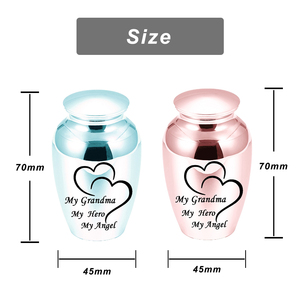 70x45mm 조각 심장 텍스트 작은 화장 항아리 보류 인간 또는 애완 동물 재 스테인레스 스틸 장례식 기념 선물 연인 - Product Image 2