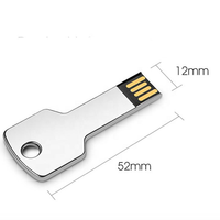 Clé USB 2.0 durable de 2 Go en forme de clé, gravée au laser, en métal, pour cadeaux promotionnels et publicitaires