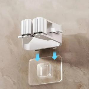 Support de balai sans perçage pour salle de bain, support mural robuste pour balai, crochet adhésif mural pour rangement - Product Image 2