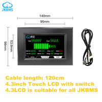 Écran tactile LCD JK V19 de 4,3 pouces pour boîtier de batterie DIY, cellule Lifepo4, accessoires BMS