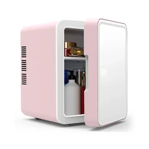 4L ตู้เย็นขนาดเล็กแบบพกพาพร้อมลำโพงตู้เย็นในรถยนต์เครื่องสำอางเครื่องดื่มตู้เย็นปรับแต่งได้