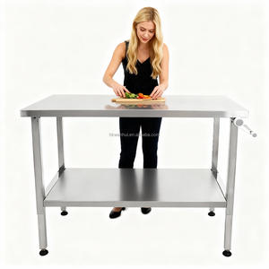 Commercial Ergonomics Adjustable Height Kitchen Stainless Steel Work Table <b>Bench</b> - Product Image 1