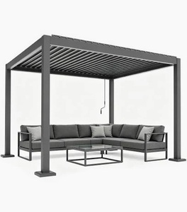 Pérgola de Aluminio Gris Oscuro con Techo de Láminas Ajustables, Impermeable, para Patio Exterior, Jardín, Modelo LC07 - Product Image 4