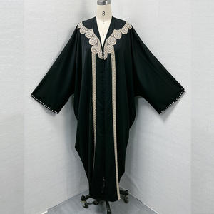 Noir <span class=keywords><strong>Abaya</strong></span> femmes robe musulmane 2024 dubaï mode manches chauve-souris ample grand devant ouvert <span class=keywords><strong>Kimono</strong></span> Style arabe Maxi <span class=keywords><strong>Abaya</strong></span> - Product Image 4