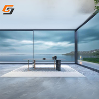 Porte coulissante en verre en aluminium imperméable et coupe-vent de style moderne de luxe GS pour patio extérieur