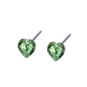 96201 xuping fashion hot sale Crystals heart stud earring for lady