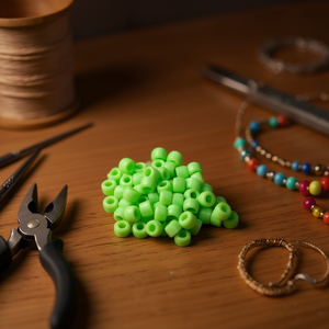 Perline a barilotto ILAN 9x6mm verdi 20g per la creazione di gioielli - Product Image 3