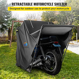 Abri de <span class=keywords><strong>garage</strong></span> universel imperméable et résistant aux UV 600D noir pour motocyclettes. - Product Image 6