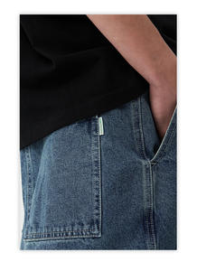 Tùy Chỉnh Người Đàn Ông Thời Trang Phố Dây Kéo Bay Quần <span class=keywords><strong>Short</strong></span> Thời Trang Baggy Của Nam Giới Denim Nửa Quần Cộng Với Kích Thước Của Nam Giới Lỏng Jean Quần <span class=keywords><strong>Short</strong></span> - Product Image 5