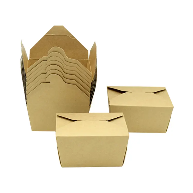 Vendita calda di alta qualità scatola di imballaggio per insalata cibo da asporto Eco friendly scatola per il pranzo in carta Kraft scatola di pollo