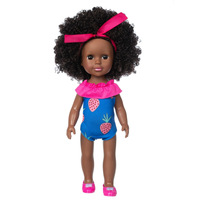 Poupées fille noire 14 pouces poupées bébé réaliste afro-américaine jouet fille noire africaine