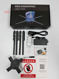 โปรเจคเตอร์โฮโลแกรม 3 มิติ 4 ใบพัด ขนาด 52 ซม. พร้อมไฟ LED สำหรับแสดงโฆษณาแบบเคลื่อนไหว รองรับ SD การ์ด อุปกรณ์สำหรับงานปาร์ตี้ - Product Image 6