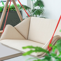 Haute qualité Patio + balançoires jardin balançoire ensemble plage énergie solaire métal Patio forgé fonte d'aluminium 2 places balançoire chaise