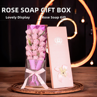 Fleur artificielle, cadeau de la Saint-Valentin, bouquet de savon en forme de rose créatif et pratique, boîte cadeau, cadeau pour la fête des mères 2026