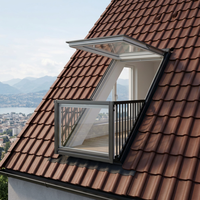 Fenêtre de toit ouvrable Cabrio Balcony pour Villa, Conversion Loft, Fenêtre à guillotine simple en vinyle