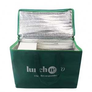 Non Woven Insulated <b>Lunch</b> <b>Bag</b> with Letter Pattern Waterproof & Zipper Closure for Travel Picnic Beverage Cooling - Product Image 3