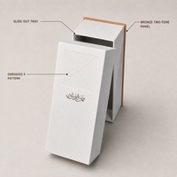 Boîte cadeau longue blanche pour parfum, emballage en carton avec tiroir, logo personnalisé