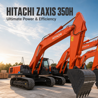 Excavatrice sur chenilles Hitachi ZAXIS 350H, haute performance, pour travaux miniers et de construction, avec système hydraulique HIOS III