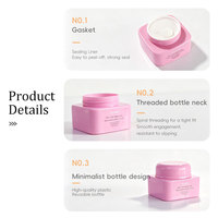 Pot cosmétique carré en PP double couche 15g/30g/50g/100g, conteneur vide pour crème de soin avec couvercle et joint en PP, logo personnalisé