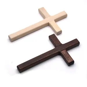 Hoye crafts wood prayer cross high quality church promotion gifts cross necklace with 3 colors decorative wooden cross