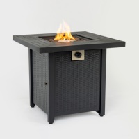 [Stock US] Livraison gratuite Table de foyer au propane carrée en fer de 28 pouces Expédiée depuis l'entrepôt local US MOQ: 1 ensemble