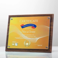 Plaque de certificat en bois rectangulaire personnalisée avec plaque arc-en-ciel MH-MJ0743
