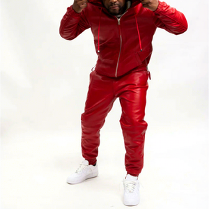 Conjunto Deportivo para Hombre, Color Rojo, Poliéster, con Capucha y Cremallera, Estilo Urbano, para Otoño - Product Image 2
