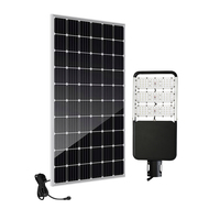 Lampe solaire de rue à LED 60W à haute luminosité en silicium monocristallin, étanche IP66, en alliage d'aluminium, avec télécommande