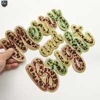 Patchs thermocollants brodés en chenille à paillettes, grands lettres Joyeux Noël, personnalisables pour vêtements, vente en gros 2026