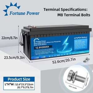 Fortune Power LFP200-12 12V 200Ah Lithium Battery 5-Year Warranty 6000-Cycle <b>Solar</b> & Hybrid Compatible - Product Image 2
