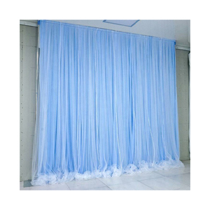 Moderno blanco gasa tela tubo cortina telón de fondo techo cortinas boda decoraciones cortinas y cenefas - Product Image 6