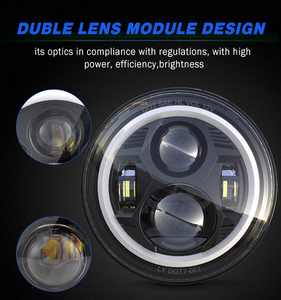 Đèn pha LED DOT E9 7 inch cho ô tô, xe tải, siêu sáng, cos/pha, đèn chạy ban ngày, xi nhan trắng hổ phách, mắt thiên thần, tình trạng mới, 6000k - Product Image 2