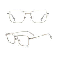 Montura de Gafas Metálicas Cuadradas con Patillas de Acetato 6.0 y Bisagra de una Pieza, Diseño Nuevo 2026