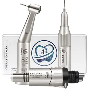 FX סדרת שיניים נמוך מהירות Handpiece ערכת ישר nosecone קונטרה זווית מנוע אוויר טורבינת 2/4 חורים שיניים נייד יחידה