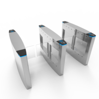 Portillon pivotant à barrière en acier inoxydable 304 avec moteur sans balais, contrôle d'accès biométrique RFID et code QR anti-collision pour bureau