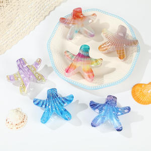 กิ๊บติดผมรูปปลาดาวอะซิเตทสีสันสดใส 9 ซม. สำหรับผู้หญิง น่ารัก สไตล์ชายหาด ใช้ได้ทุกวัน - Product Image 1