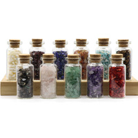 Irrégulier Jade Cristal Agate Galet Souhaitant Bouteille Dérive Bouteille Feng Shui Pierre Démagnétisant Cristal Galet