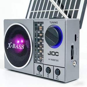 Radio <span class=keywords><strong>FM</strong></span> portátil de plástico JOC H-760BTDS con energía solar, altavoz inalámbrico, reproductor USB/TF y luz LED - Product Image 3