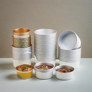 Prix de gros de revêtement en feuille d'aluminium pour salade, fast-food, restaurant, bol en papier grande capacité pour hot-dog en feuille d'or - Product Image 6