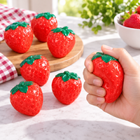 Jouet souple en forme de fraise avec un design mignon inspiré des fruits