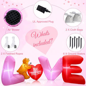 9FT Giant Valentine's Day Inflatable LOVE <b>Letters</b> with Teddy Bear Blow <b>Up</b> Romantic Yard Decorations for Wedding Lawn - Product Image 5